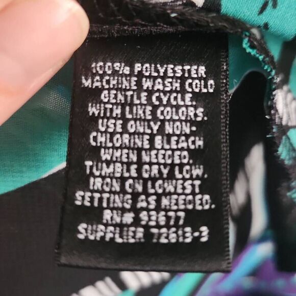 Nicole by Nicole Miller Ladies Size Medium Black Blue Sheer Print Cami Tank - Picture 6 of 6